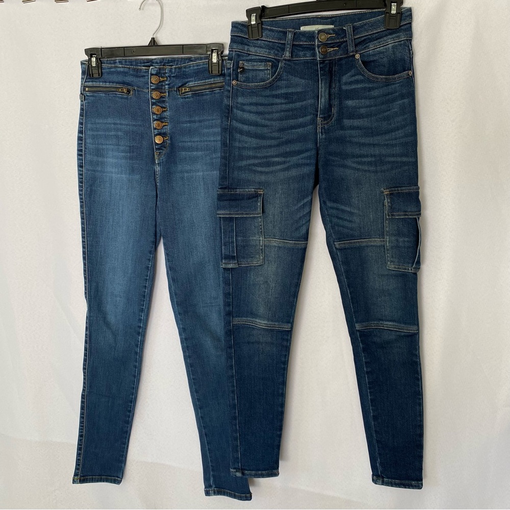 Lot Of 2 Pairs Kancan Skinny Jeans Size 3 Dark Wash High Rise Waist